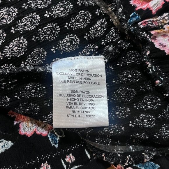 Patrons of Peace womens sleeveless top sz S boho hi low hem ruffle v neck - Picture 8 of 9